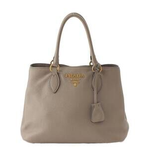 Prada Vitello Phoenix Leather Shoulder Handbag Gray